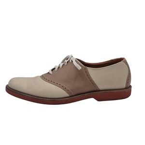 Saddle Oxford Shoes Mens Size 11.5 Beige Two Tone Casual C Width